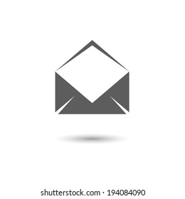 Vector Envelope Mail Icon Isolated on White Background. Flat Design Style.