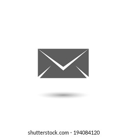 Vector Envelope Mail Icon Isolated on White Background. Flat Design Style.