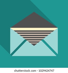 Vector envelope. opened envelope isolated on a background. Realistic flat with shadow.
