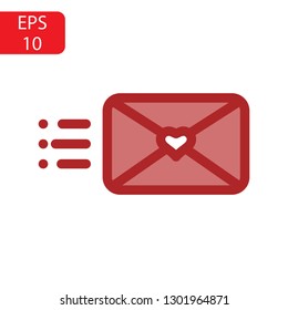 Vector Envelope with Valentine Heart Graphic
