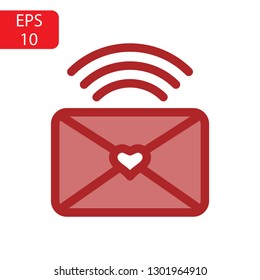 Vector Envelope with Valentine Heart Graphic