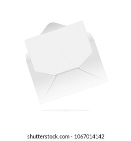 Vector envelope. White opened envelope isolated on a background. Realistic mockup.