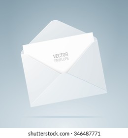 Vector envelope. White opened envelope isolated on a background. Realistic mockup.