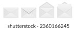 Vector Envelopes with Blank Letter. Folded, Unfolded Isolated Envelope Set. Design Template. Message, Notification, Mailing, Surprise and Congratulations Concept