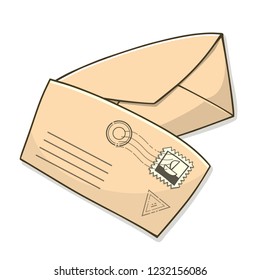Vector Envelopes Two Cartoon Paper Envelopes Stock Vector (Royalty Free ...