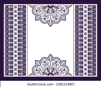 Vector envelopes for wedding invitation with laser cut pattern. Mandala, layout, design, Eastern, ethnic style wedding invitations. Collection envelopes for laser cutting mandala