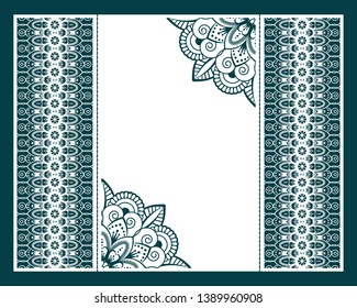 Vector envelopes for wedding invitation with laser cut pattern. Mandala, layout, design, Eastern, ethnic style wedding invitations. Collection envelopes for laser cutting mandala
