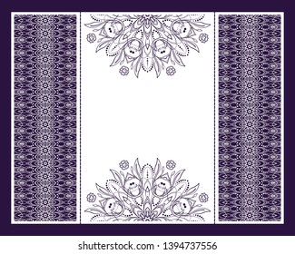 Vector envelopes for wedding invitation with laser cut pattern. Mandala, layout, design, Eastern, ethnic style wedding invitations. Collection envelopes for laser cutting mandala