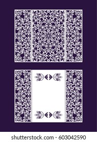 Vector envelopes for wedding invitation with laser cut pattern. Mandala, layout, design, Eastern, ethnic style wedding invitations. Collection envelopes for laser cutting mandala