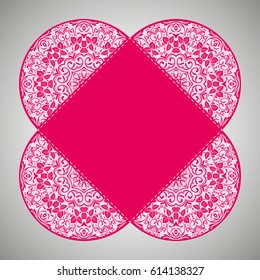 Vector envelopes for wedding invitation with laser cut pattern. Mandala, layout, design, Eastern, ethnic style wedding invitations. Collection envelopes for laser cutting mandala