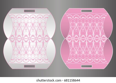 Vector envelopes for wedding invitation with laser cut pattern. Mandala, layout, design, Eastern, ethnic style wedding invitations. Collection envelopes for laser cutting mandala