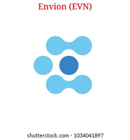 Vector Envion (EVN) digital cryptocurrency logo. Envion (EVN) icon. Vector illustration isolated on white background.