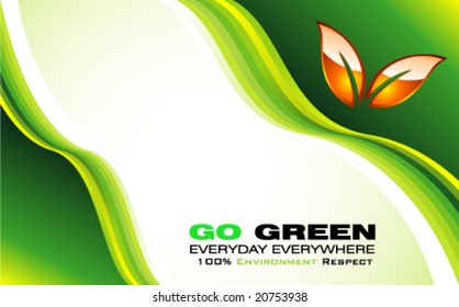 Plantilla de tarjeta verde de conservación del entorno del VECTOR