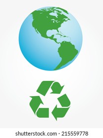 Vector Environment Set - Globe and Recycling Symbol