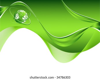 vector environmental background with globe and copy space
