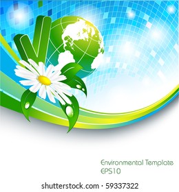 vector environmental background with globe and copy space. Eps10