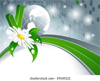 vector environmental background with globe and copy space. Eps10