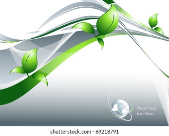 vector environmental background with globe and copy space