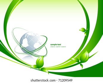 vector environmental background with globe and copy space