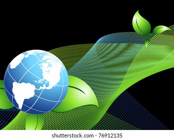 vector environmental background with globe and copy space
