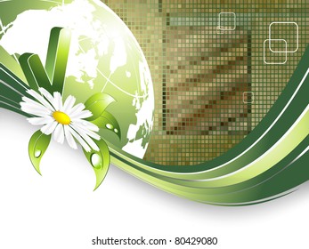 vector environmental background with globe and copy space. eps10