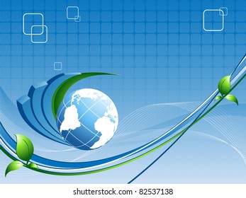 vector environmental background with globe and copy space
