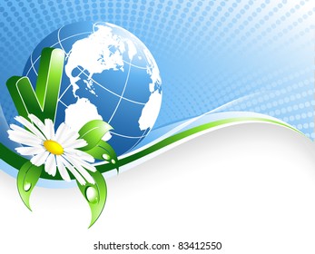 vector environmental background with globe and copy space