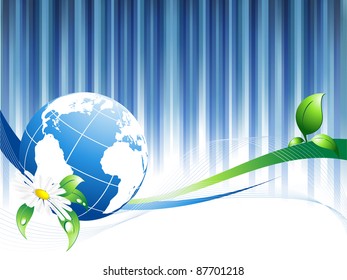 vector environmental background with globe and copy space. Eps10