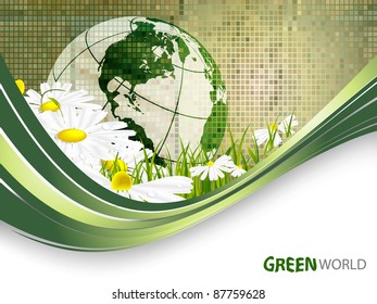 vector environmental background with globe and copy space. Eps10