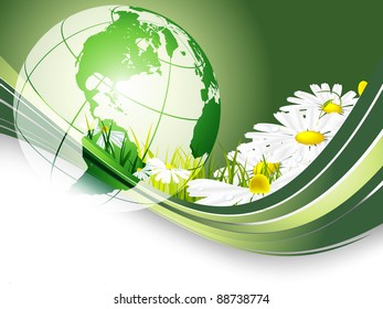 vector environmental background with globe and copy space. Eps10