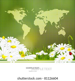 vector environmental background with map and copy space. Eps10