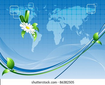 vector environmental background with map and copy space. Eps10