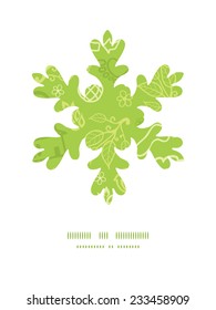 Vector environmental Christmas snowflake silhouette pattern frame card template