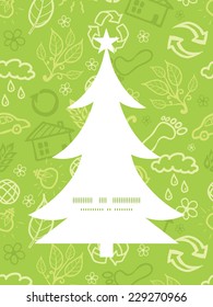 Vector environmental Christmas tree silhouette pattern frame card template