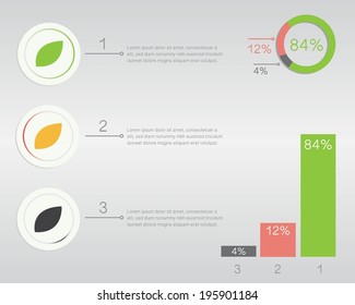 vector environmental design trend - infographics with green leaf