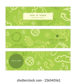 Vector environmental horizontal banners set pattern background