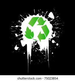 Vector environmental recycling icon grunge