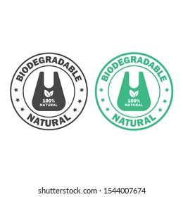 Vector environmentally friendly biodegradable paper bag against not degradable plastic.