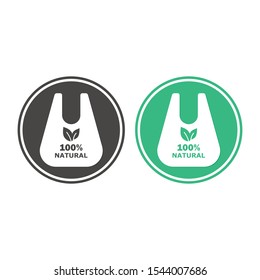 Vector environmentally friendly biodegradable paper bag against not degradable plastic.