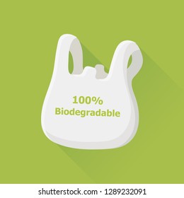 vector environmentally friendly concept / biodegradable plastic bag / recycling sign / environmental icon template / isolated