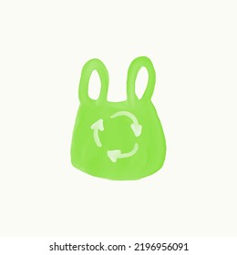 Vector environmentally friendly concept. Biodegradable plastic bag. Recycling sign. Environmental icon template.
