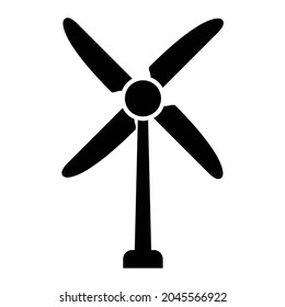 Vector Eolic Turbine Glyph Icon Design
