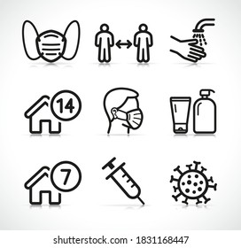 Vector epidemic instructions icons set