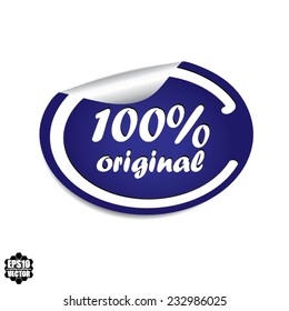 Vector EPS 10: 100% Original Blue Label, Sticker, Icon or Badge on white background.