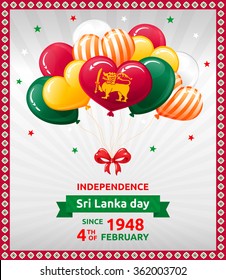 VECTOR eps 10. 4 February in Sri Lanka Independence Day. SriLanka National Day Celebration design. Enjoy balloons in different colors in my portfolio for any holidays.
