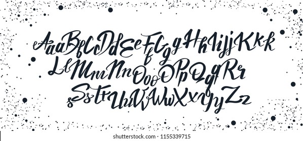 Vektorillustration eps10 Alphabet. Handgeschriebener Stil.