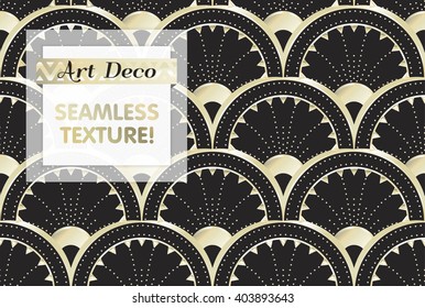 VECTOR eps 10. Art deco geometric Seamless pattern in black gold. Gold and silver print for Fabric, cloth, wallpaper in Art DECO style. Seamless Art Deco texture. Luxury chic print. See more in SET
