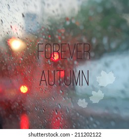 Vector eps 10 background with the quote "Forever Autumn".
