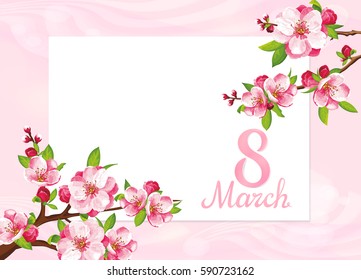 VECTOR eps 10. Big JPEG preview. Design card for Mother's day. Women international day. See more flowers in my SET. Flower blossom for Mother's Women day. Fleur card, beautiful flowers Happy Easter