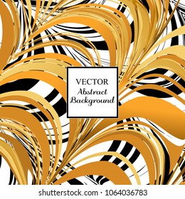 Vector eps 10 black gold abstract marbling effect background